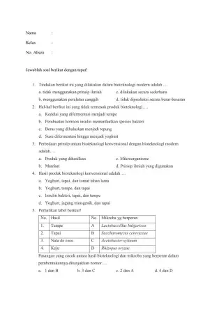 Tes Bioteknologi