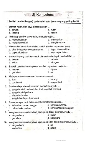 Uji kompetensi K4T6S2IPS