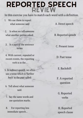 Reported speech review