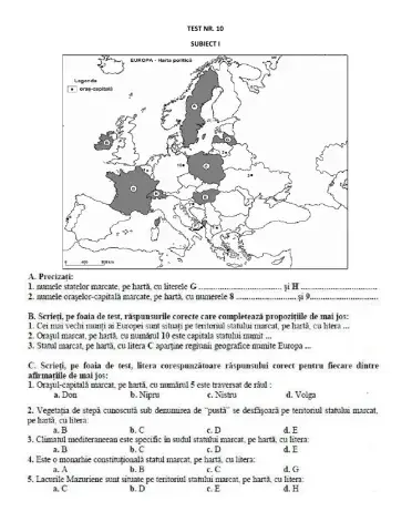 Recapitulare bac-test 10