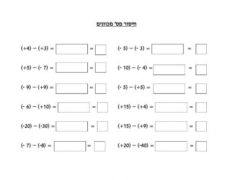 חיסור מס' מאונכים