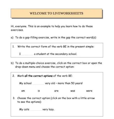 Welcome to liveworksheets (English)