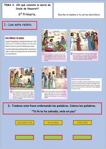 Tema 3. ¿En qué consite la moral de Jesús de Nazaret? 6º Primaria Tierno Galván