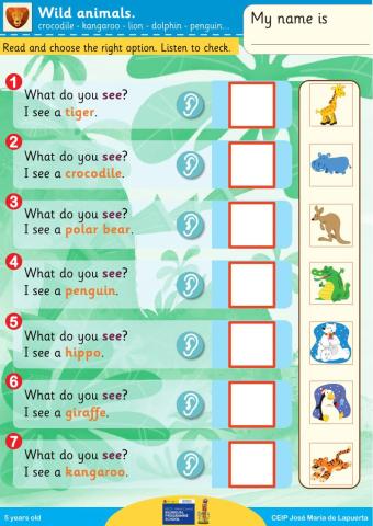 Wild animals. What do you see?