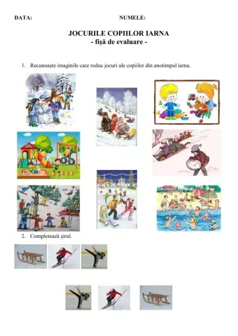 Jocurile copiilor iarna