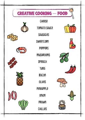 Food vocabulary (Creative cooking)