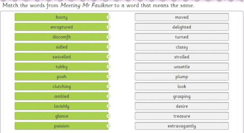 Match the vocabulary words to their definitions.