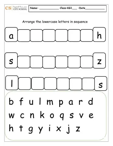 Lowercase sequence writing 2
