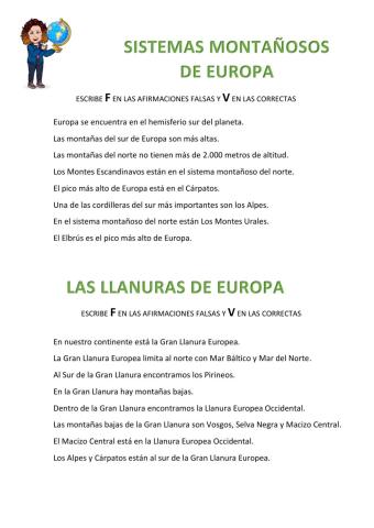 Sistemas Montañosos y Llanuras de Europa