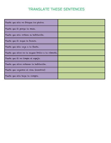 sentences 6º unit 4