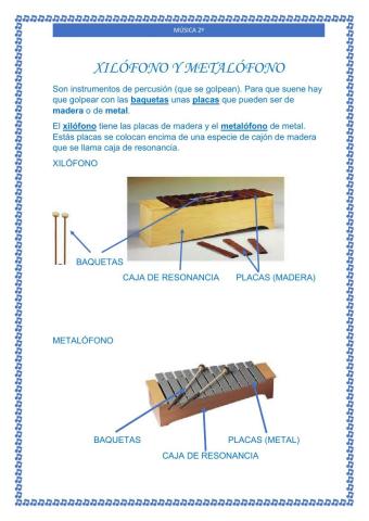 Xilófono y Metalófono