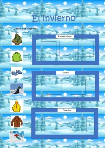 Elementos de invierno. Categorización.