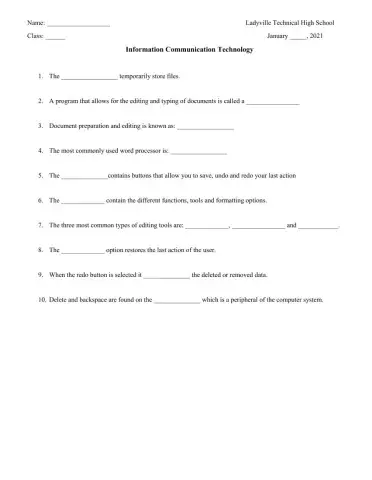 Introduction to word processing