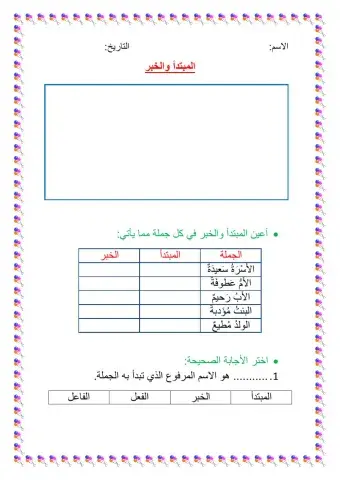 المبتدأ والخبر