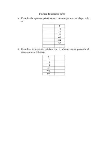 Números pares e impares