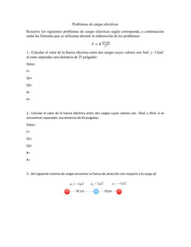 Problemas de carga eléctrica
