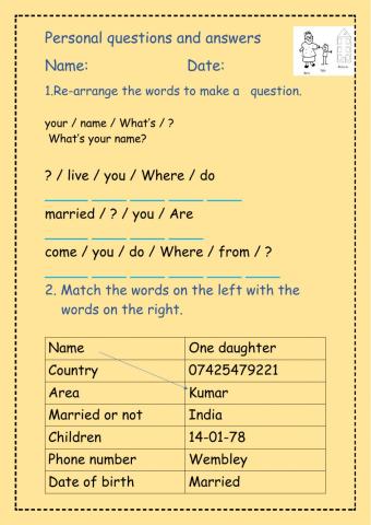 Personal questions and answers