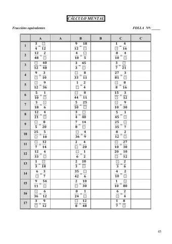 Fraccións equivalentes