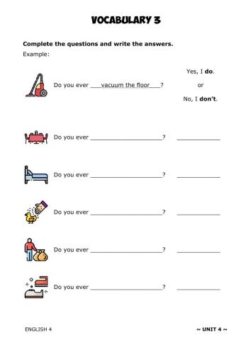 ENGLISH 4 - U4. Vocabulary 1.3