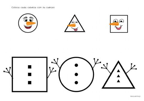 Muñecos de nieve geométricos