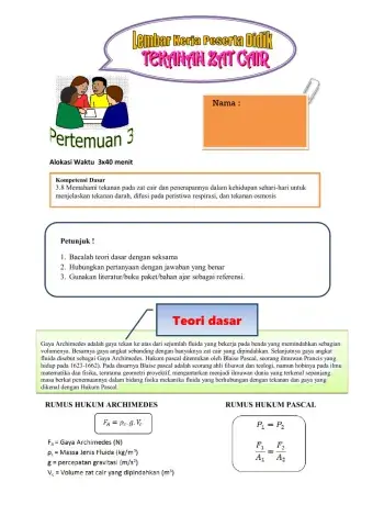 Lkpd tekanan zat cair