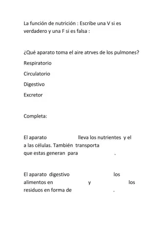 Fichas de la funcion de nutricion
