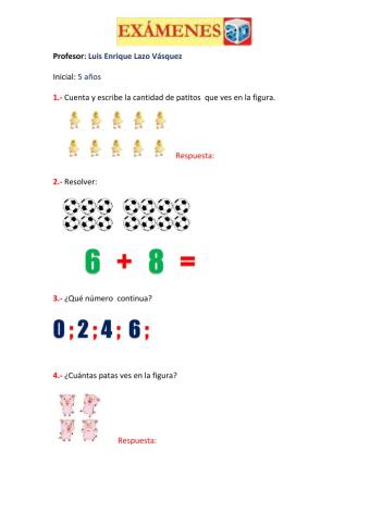Examen 5 años enero 17
