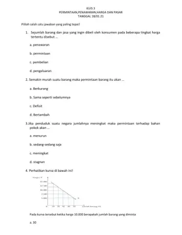 Permintaan dan penawaran