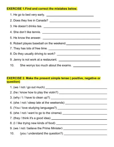 Present simple for beginners