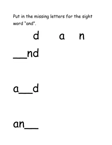 Missing Letters - and