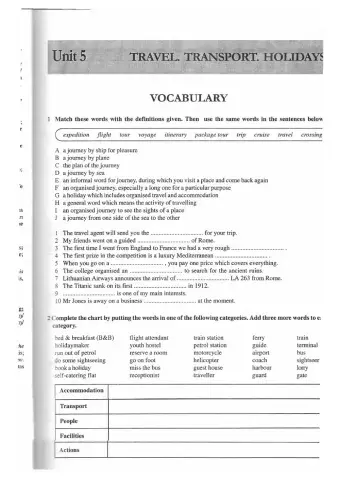 Travel and Transport