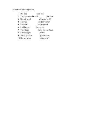 Gerund or infinitive