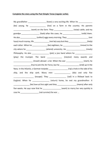 The Past Simple: regular verbs