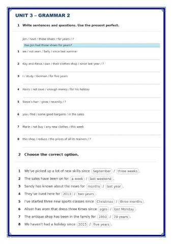 Grammar Present perfect