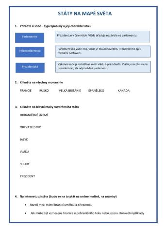 Státy na mapě světa