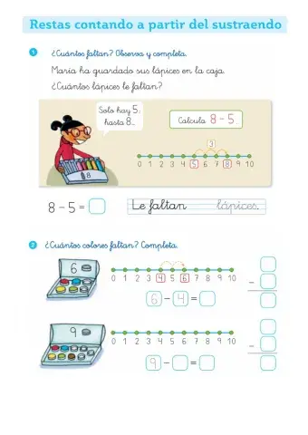 Restas contando a partir del sustraendo