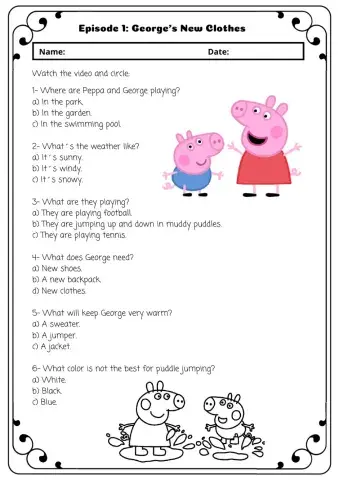 Comprensión lectora George new clothes