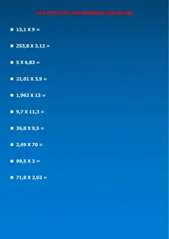 Multiplicación decimales