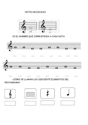 Notas y elementos musicales