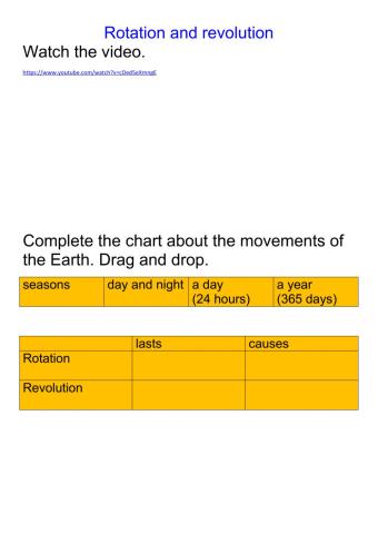 Rotation and revolution