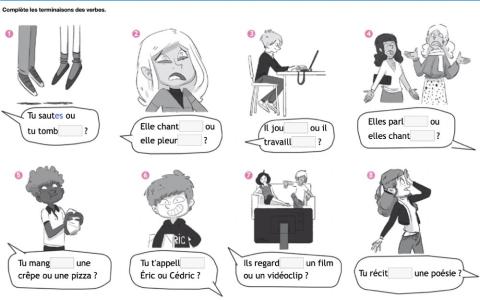 Complète les terminaisons des verbes