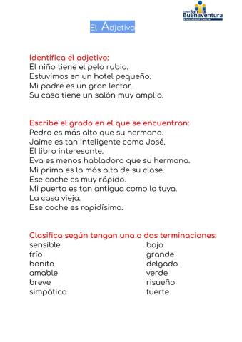 El Adjetivo