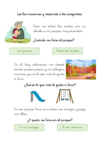 Lectura y comprensión de oraciones