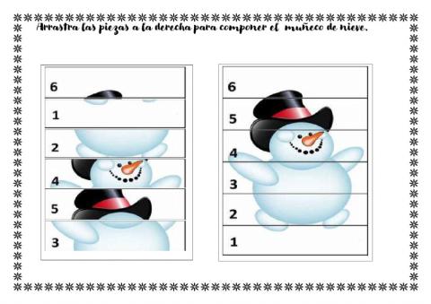 Puzle muñeco de nieve