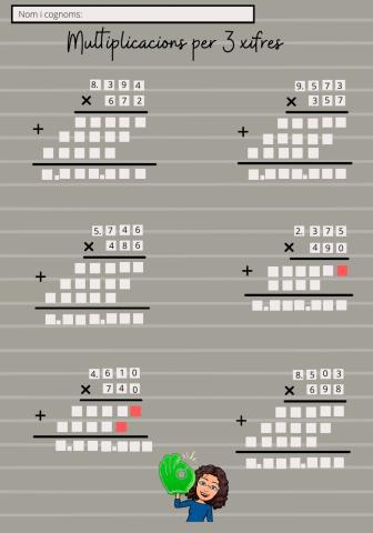 Multiplicacions per 3 xifres