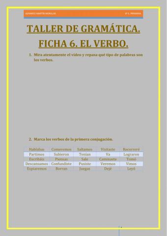 Taller de gramática. Ficha 6.
