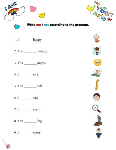 Verb to Be (I and You Pronouns)