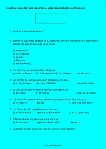 Texto expositivo: Los tiburones