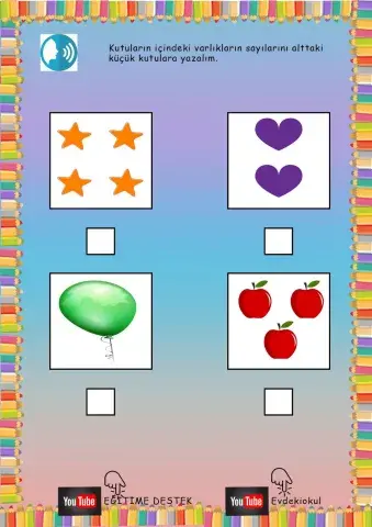 Okul Öncesi Sayılar Çalışma 2