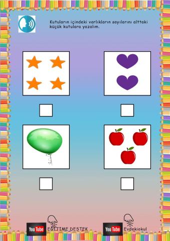 Okul Öncesi Sayılar Çalışma 2